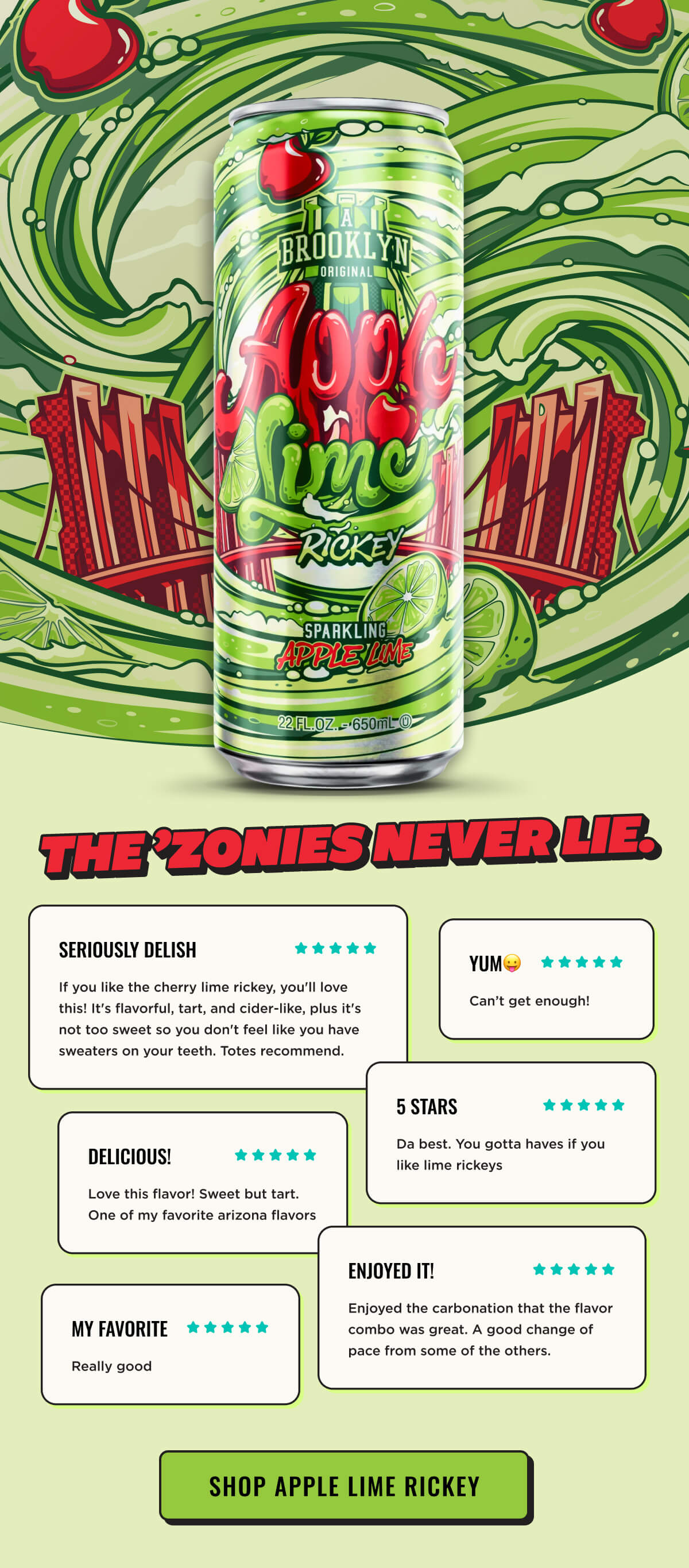 Apple Lime Rickey Reviews! The 'Zonies never lie. Shop our highly rated drink now.