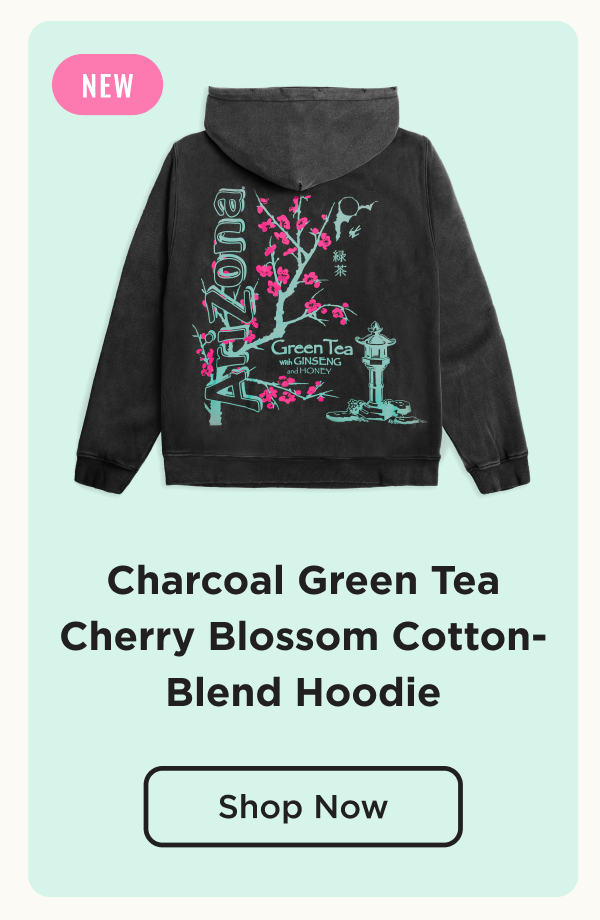 Charcoal Green Tea Cherry Blossom Cotton-Blend Hoodie. Shop Now.