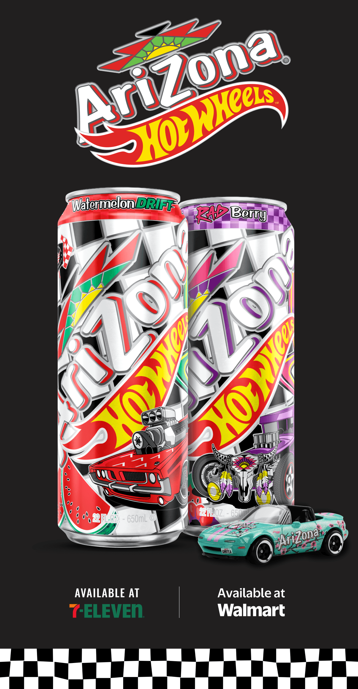 AriZona x HotWheels™ New collab. Available at 7-Eleven & Walmart.