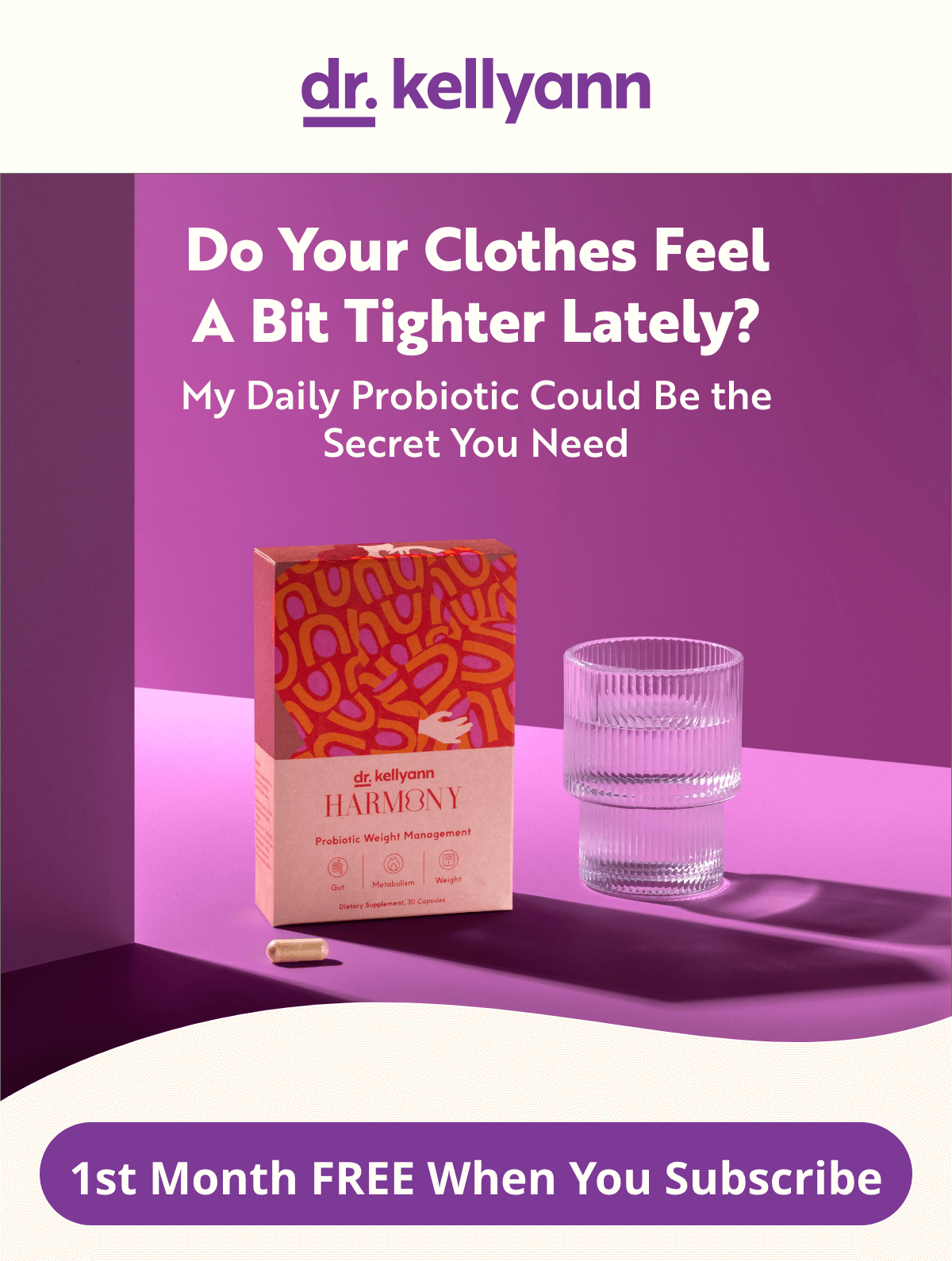 Dr. Kellyann - Harmony Probiotic - 1st Month Free!