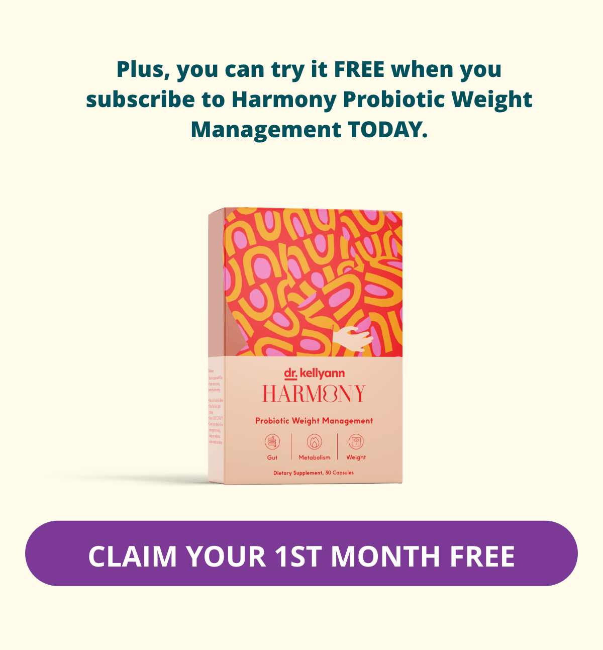 Dr. Kellyann - Harmony Probiotic - 1st Month Free!
