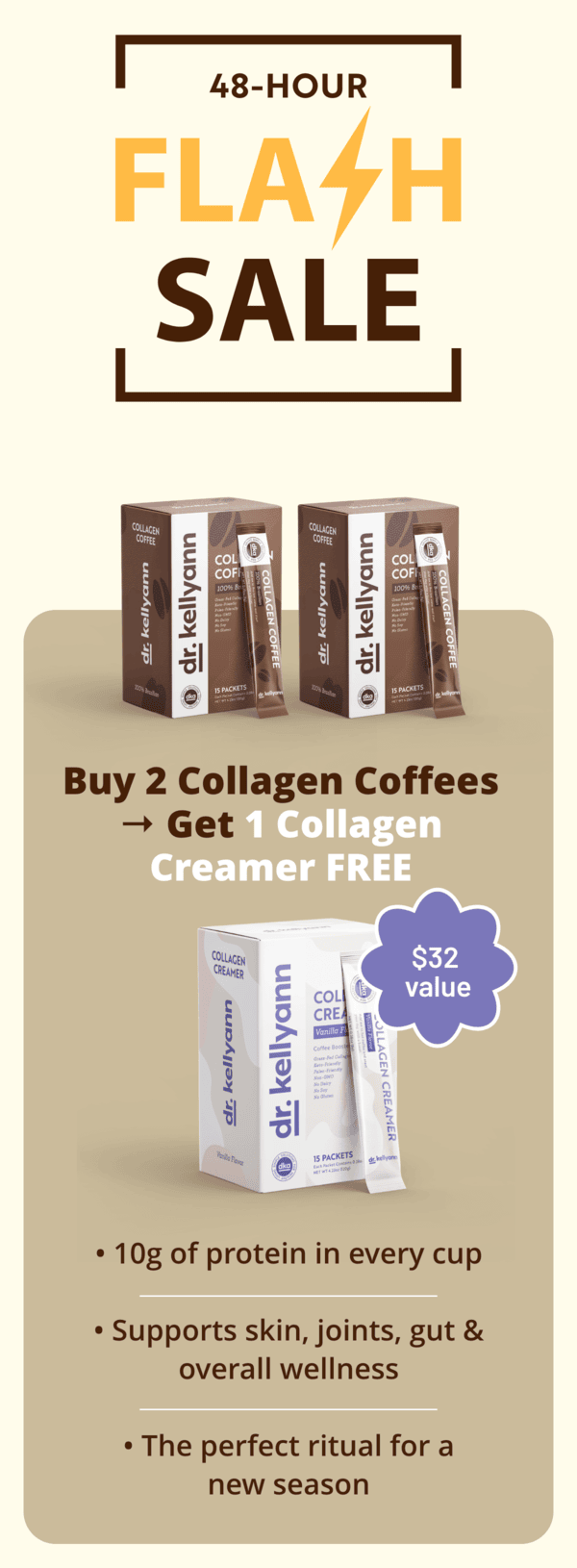 Free Collagen Creamer When you Buy 2 Collagen Coffees