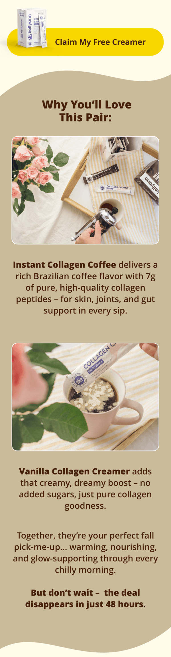 Free Collagen Creamer When you Buy 2 Collagen Coffees