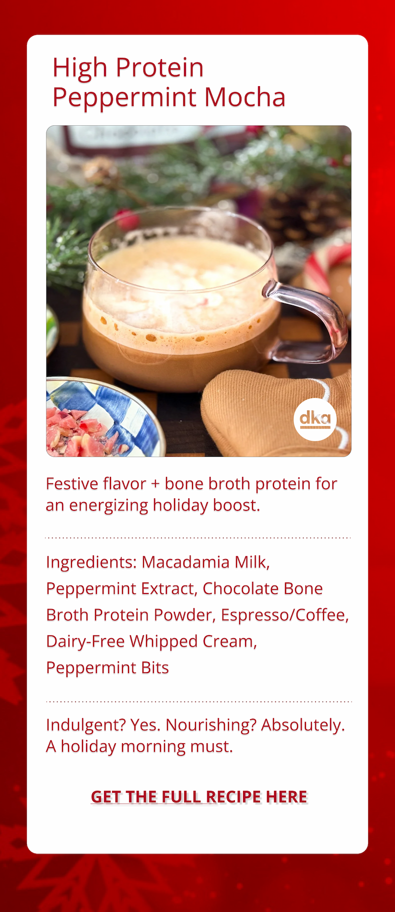 high protein peppermint mocha