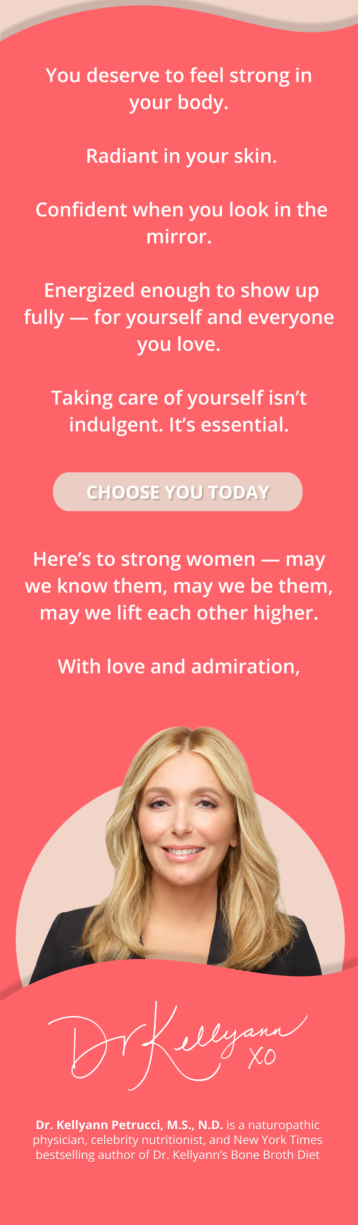 You deserve to feel strong in your body.   Radiant in your skin.   Confident when you look in the mirror.   Energized enough to show up fully — for yourself and everyone you love.  Taking care of yourself isn’t indulgent. It’s essential.     Here’s to strong women — may we know them, may we be them, may we lift each other higher.  With love and admiration,