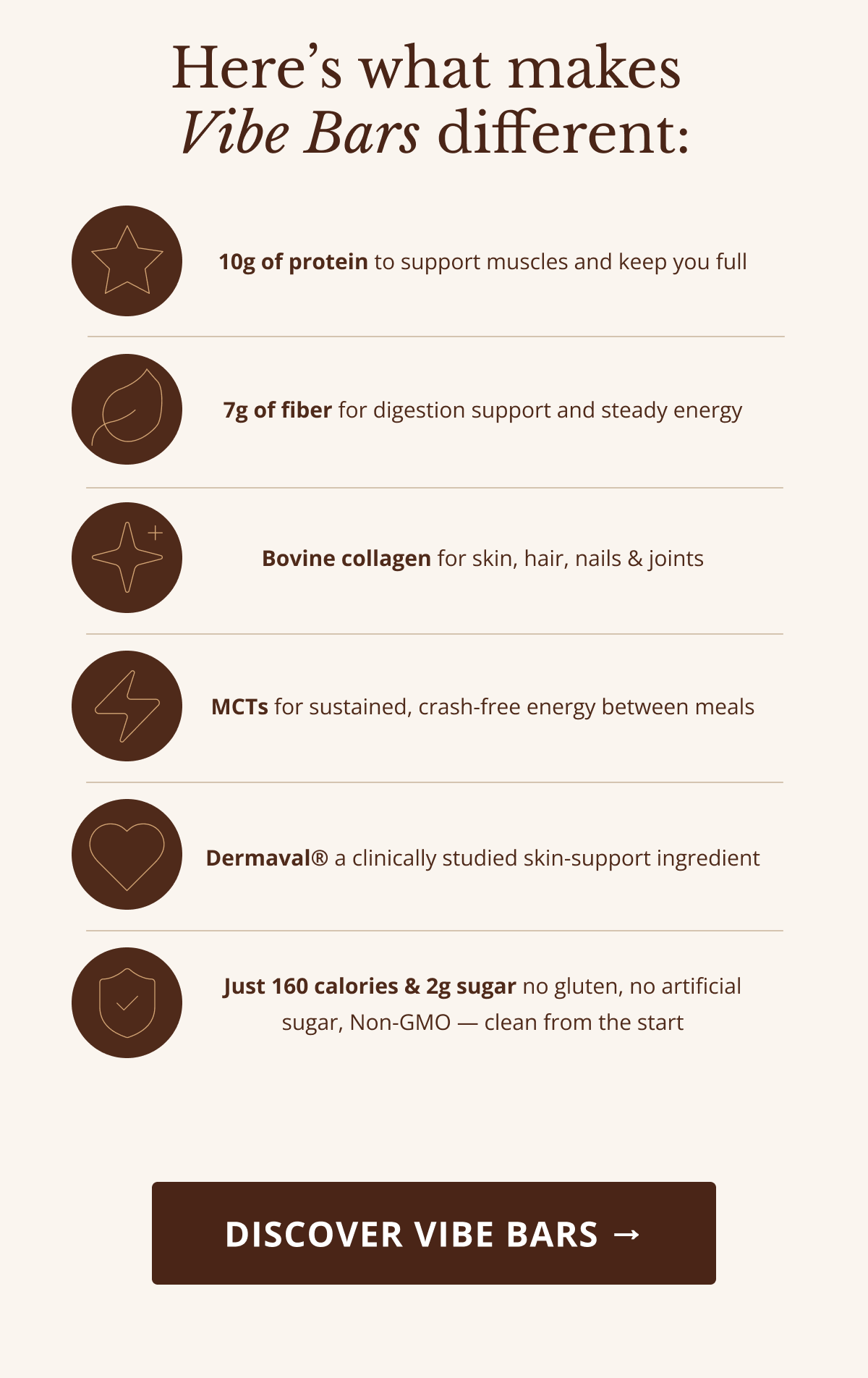 Here’s what makes  Vibe Bars different: DISCOVER Vibe Bars →