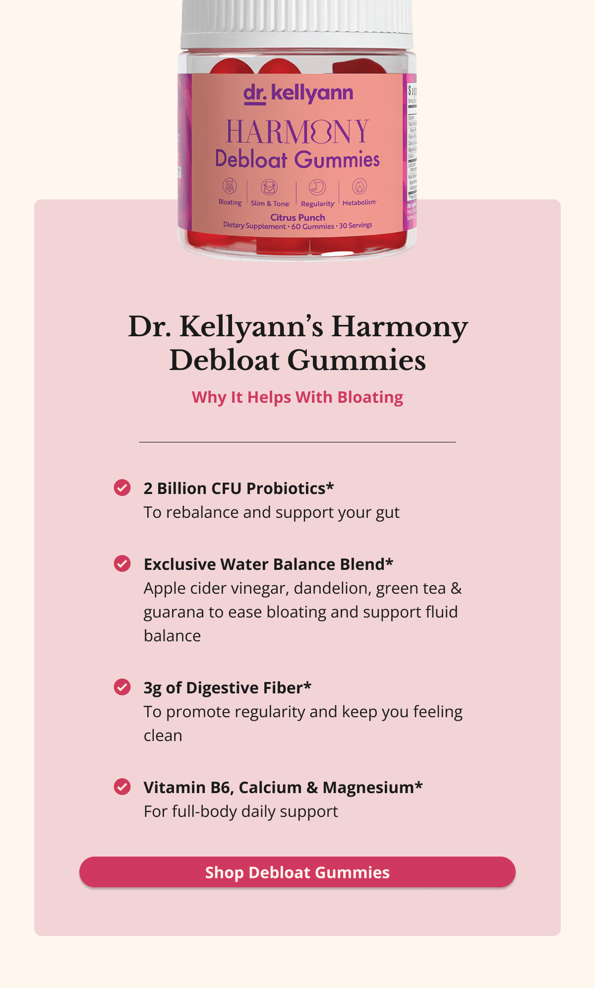 Dr. Kellyann’s Harmony Debloat Gummies Why It Helps With Bloating Shop Debloat Gummies