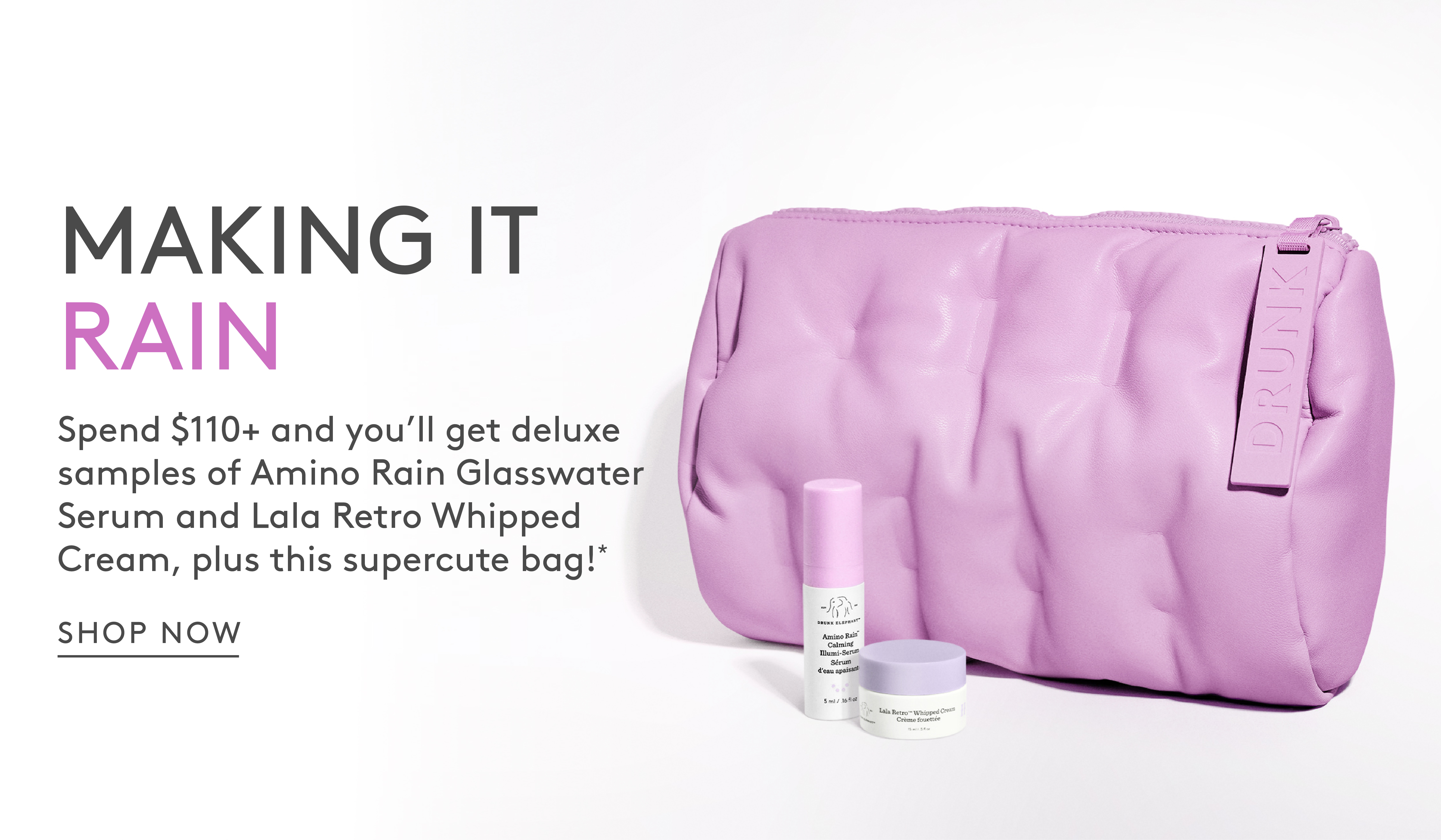 FREE Travel Bag With Amino Rain & Lala Retro Deluxe Samples On Orders $110+