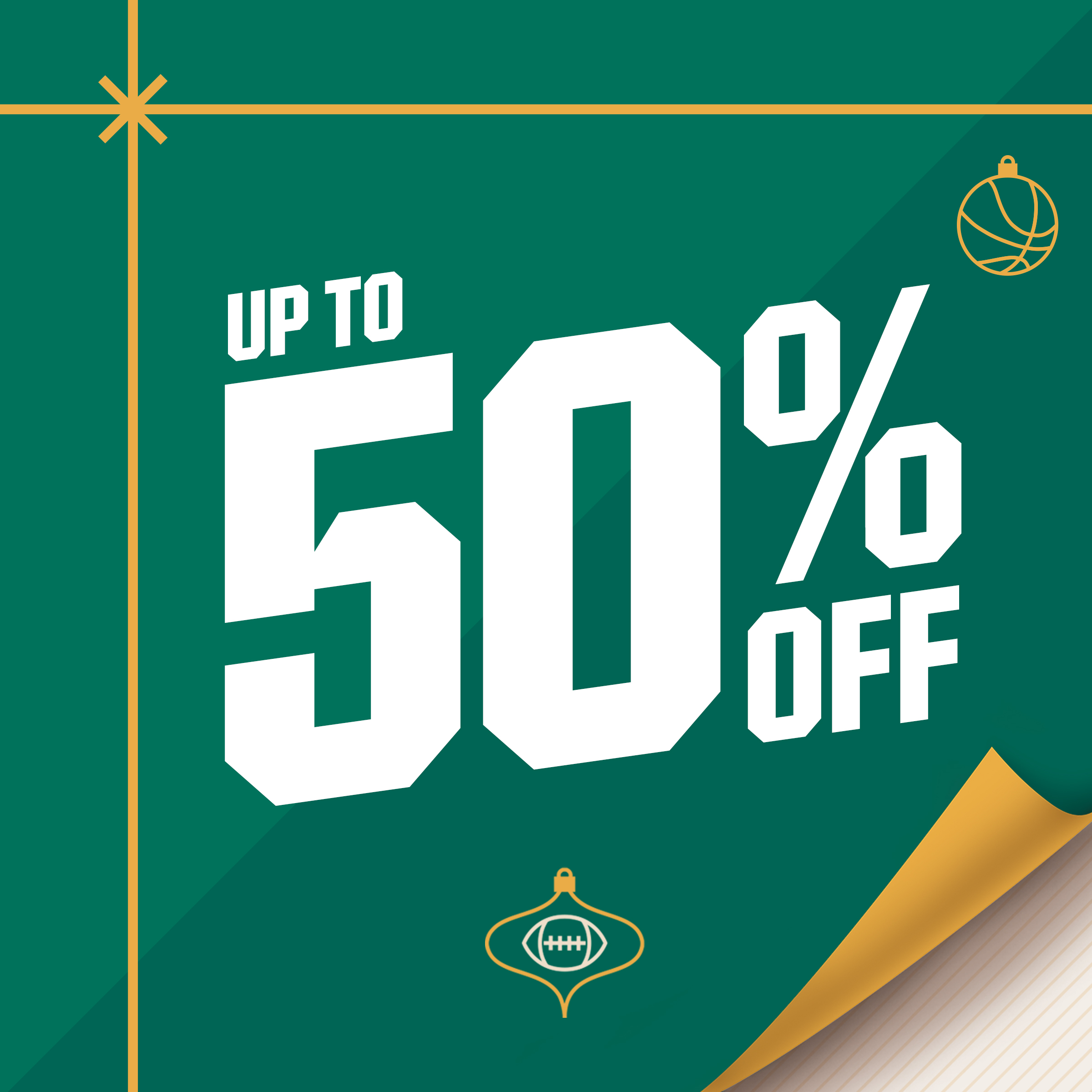 &nbsp;Up to 50% off.