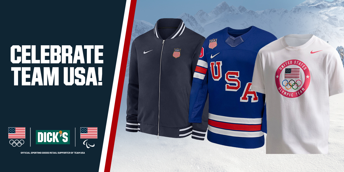 &nbsp;Celebrate Team USA. Dick's. Official sporting goods retail supporter of team USA.