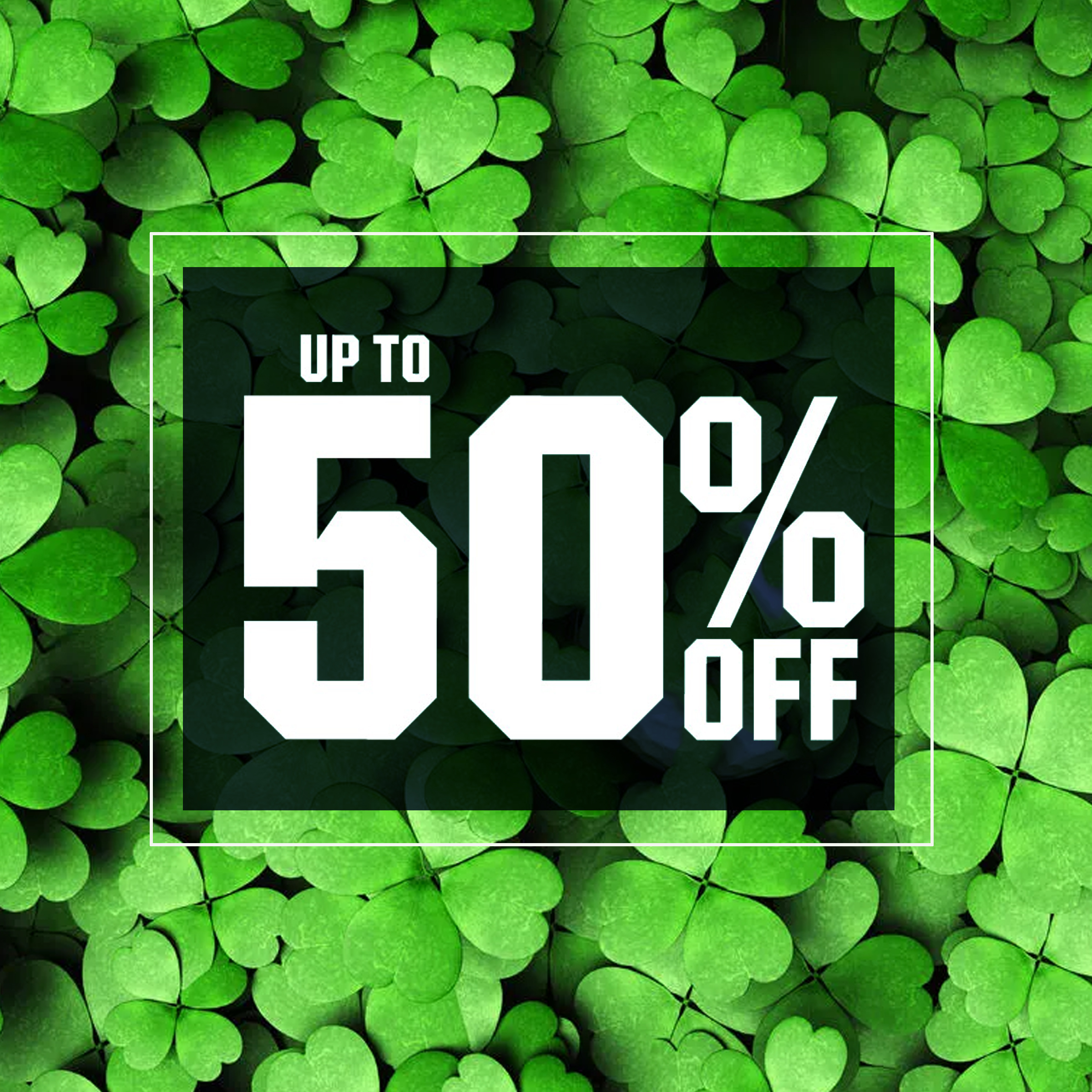 &nbsp;Up to 50% off.