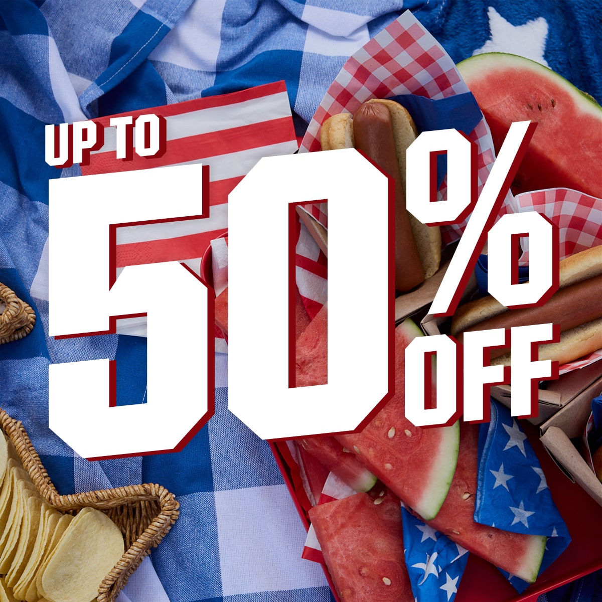 Up to 50% off.
