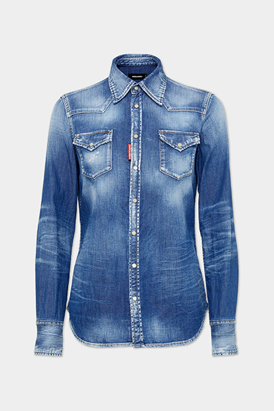 Light Wash Classic Western Shirt