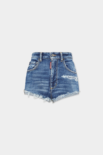 Medium Perfecto Wash High Waist Hot Pant