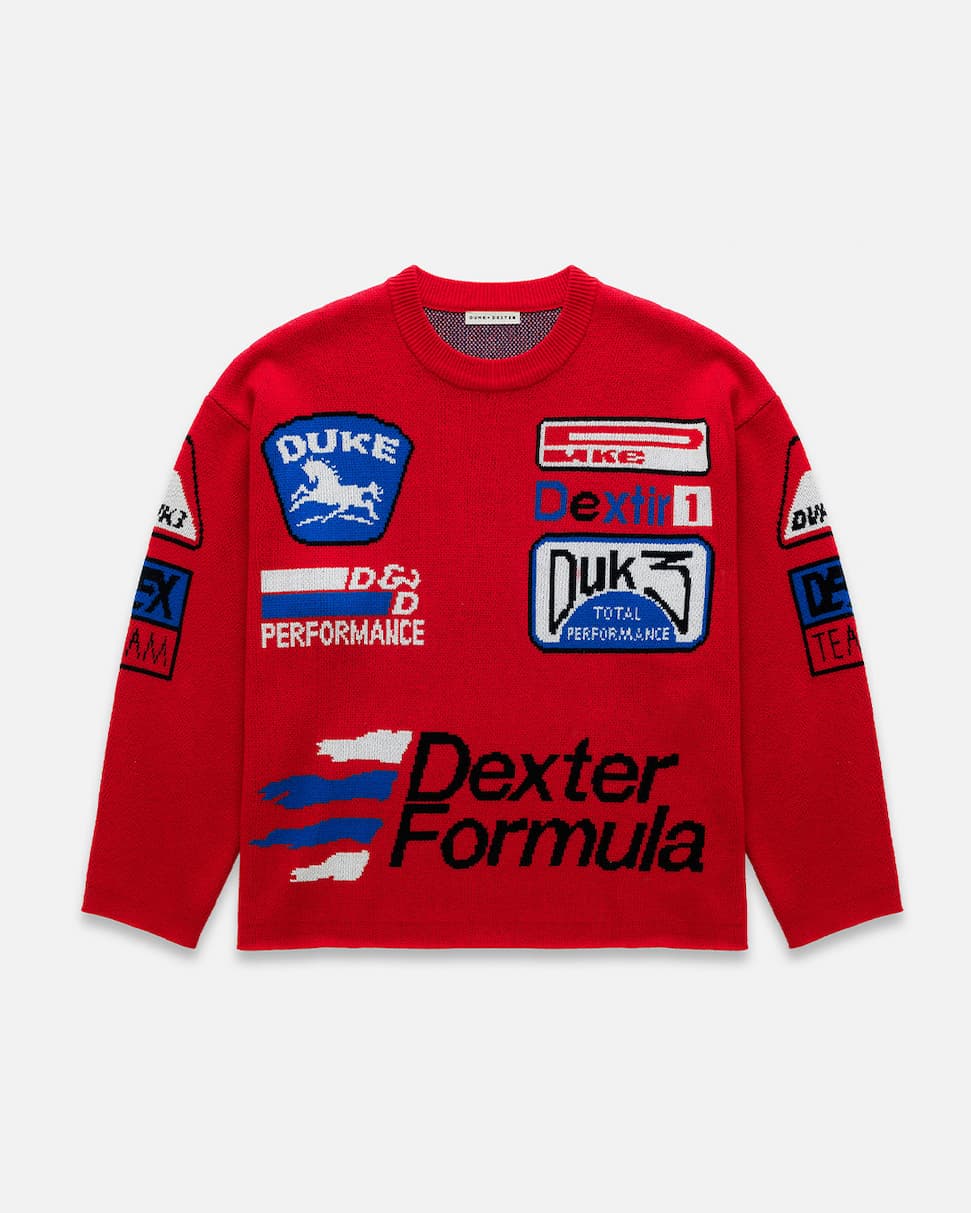 DR3 Sponsors Red Knitted Sweatshirt