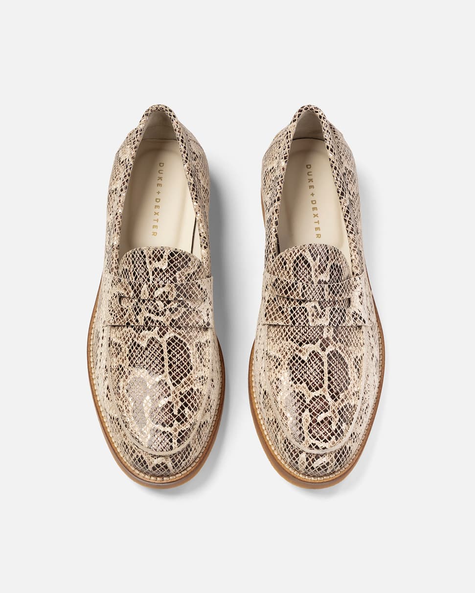 Wilde Brown Snake Penny Loafer - Men's