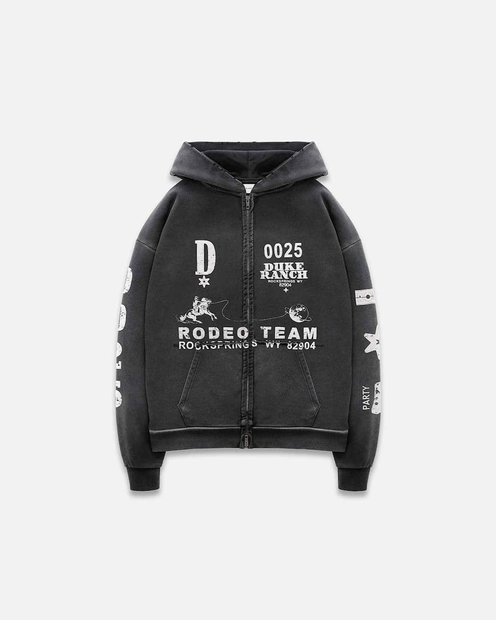 Duke Rodeo Team Vintage Black Zip Hoodie