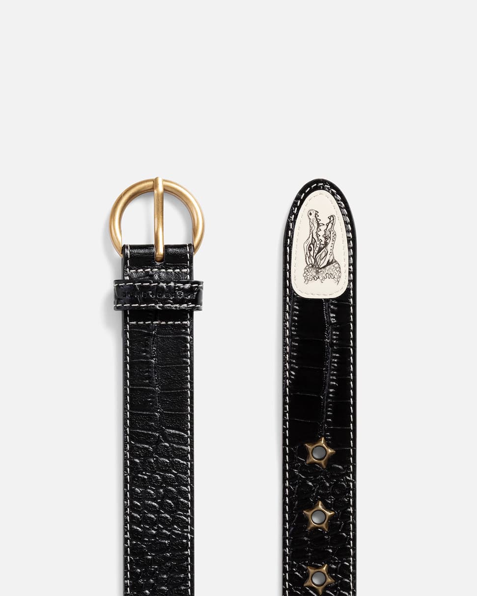 Ellis Black Croc Belt