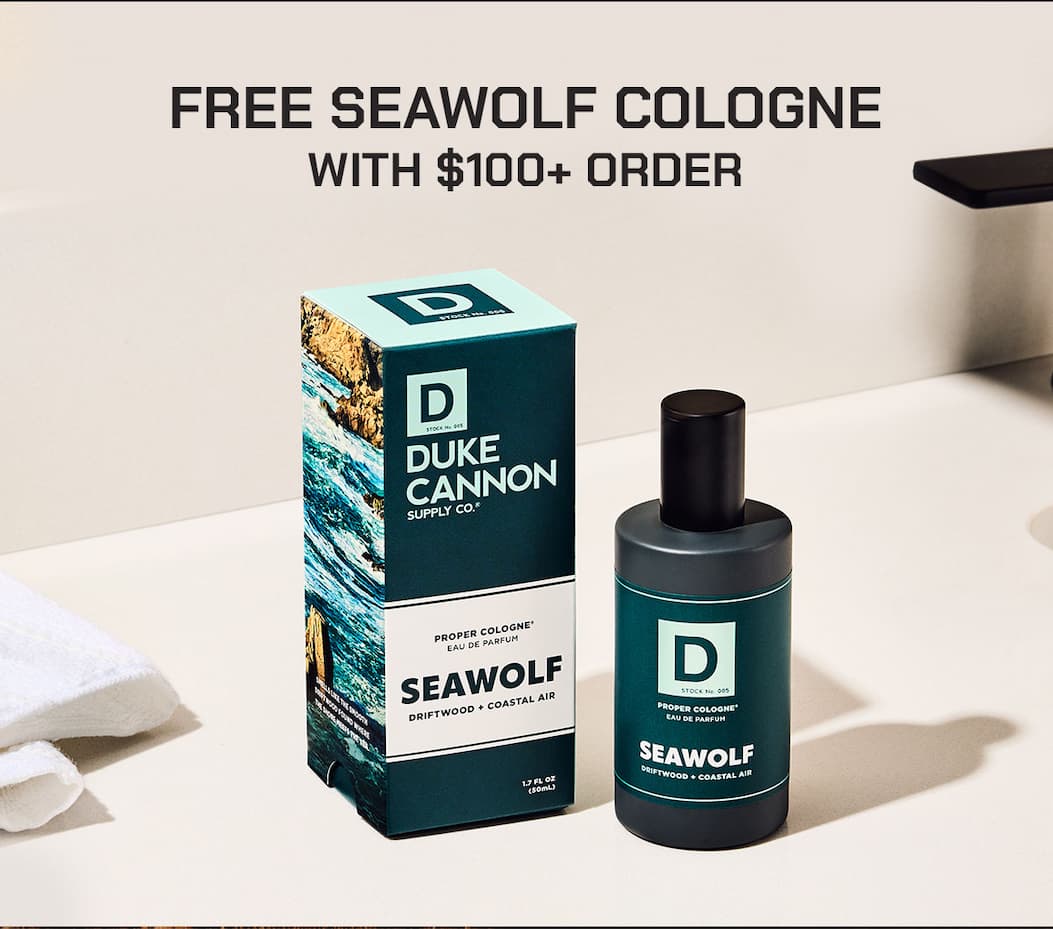 Free Seawolf Cologne with $100+ order.