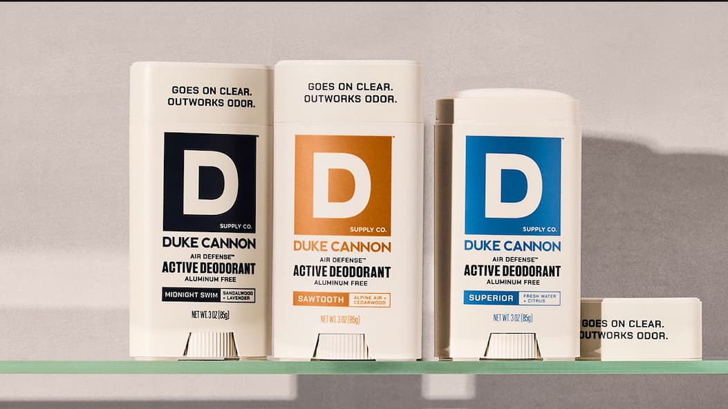 All three scents of the Aluminum Free DEO collection: Sawtooth, Midnight Swim and Superior.