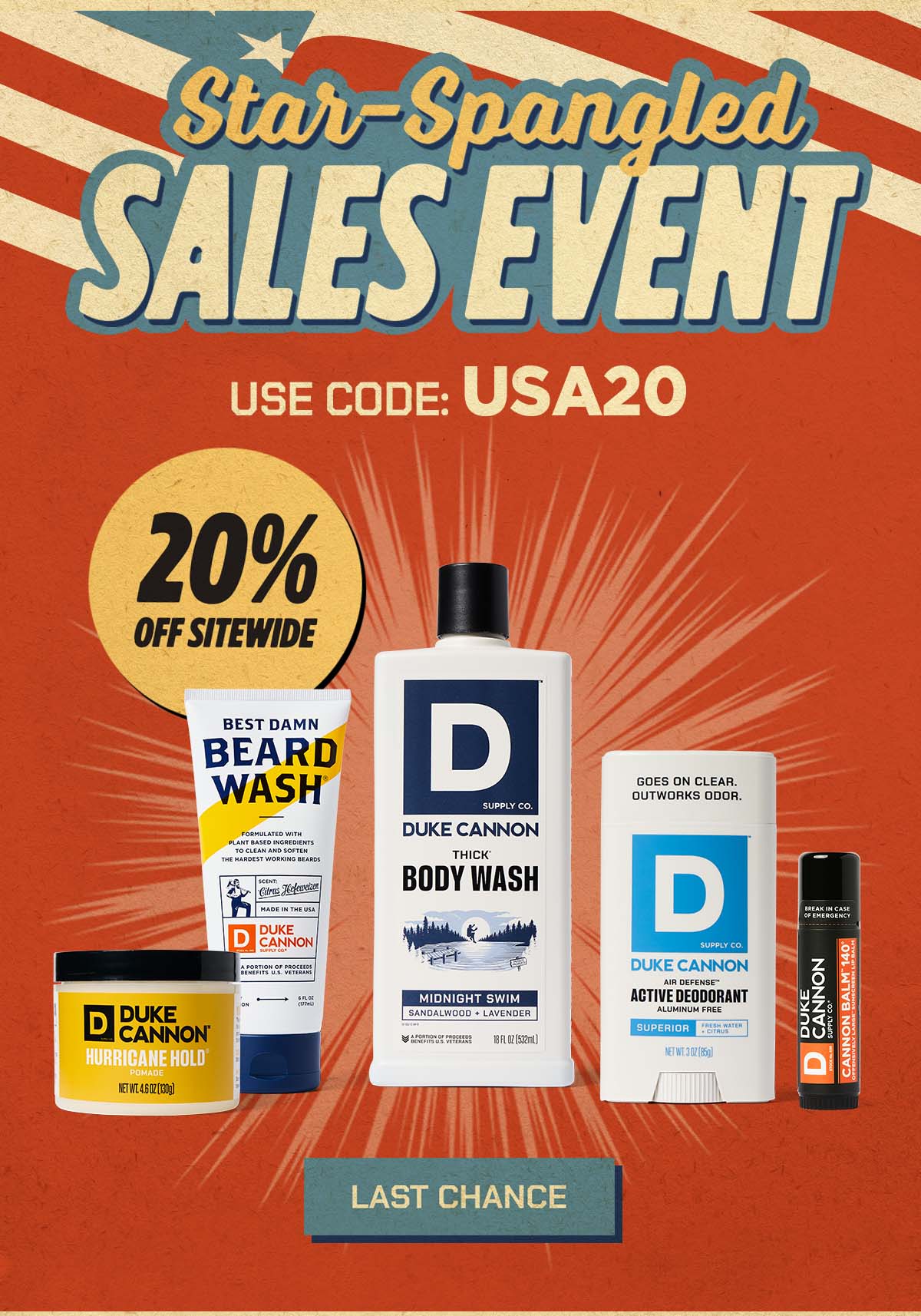 Star-Spangled Sales Event. Use code: USA20