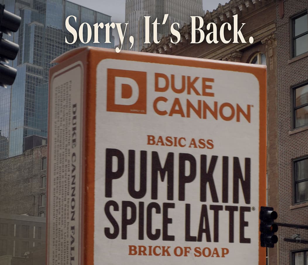 Sorry, It's Back. Duke Cannon Basic Ass Pumpkin Spice Latte Brick of Soap.