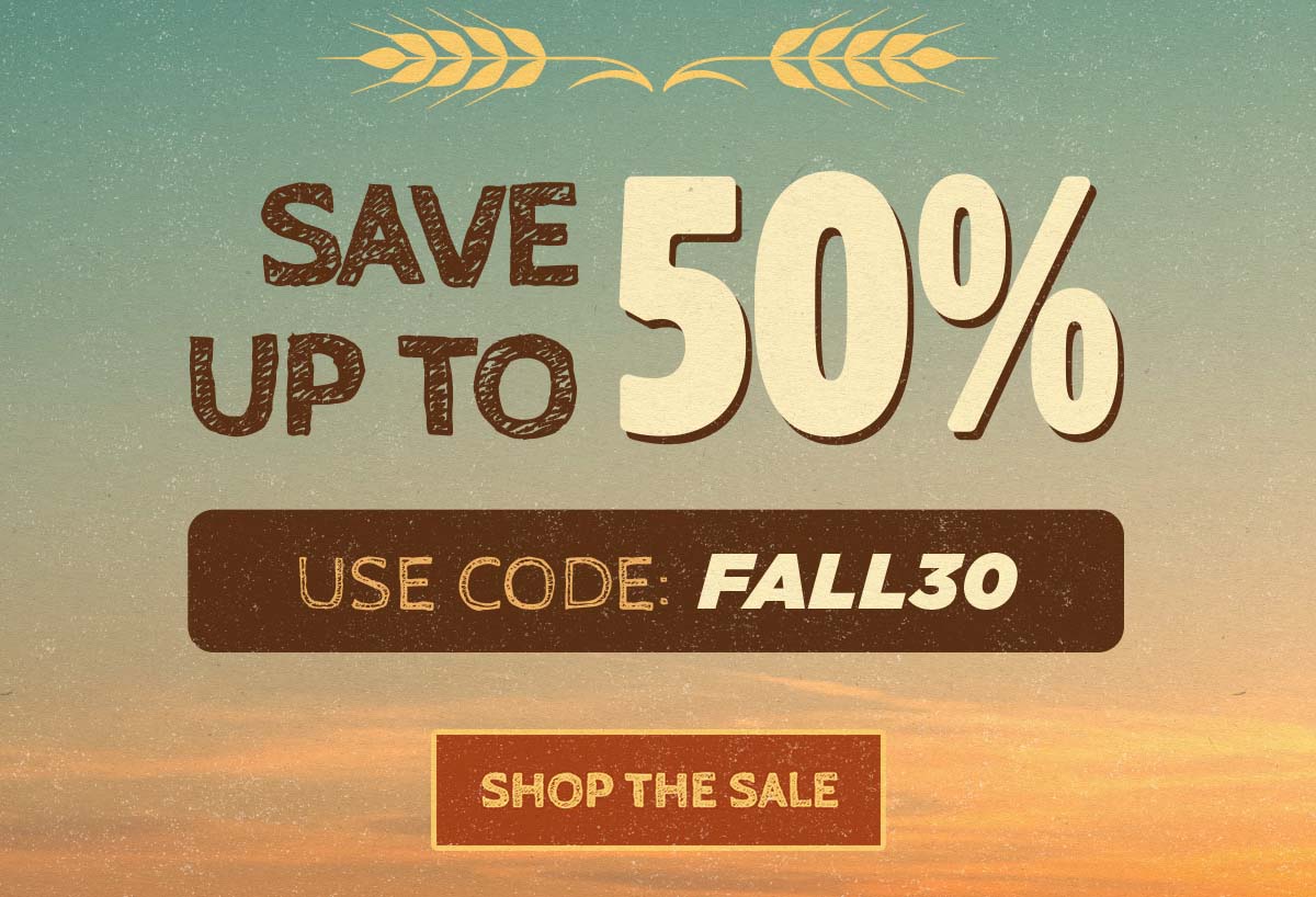 Save up to 50%. Use code: Fall30. Shop the sale.