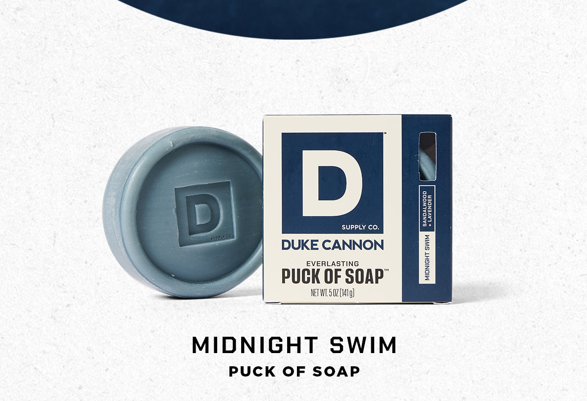 Duke Cannon's Midnight Swim Puck of Soap.