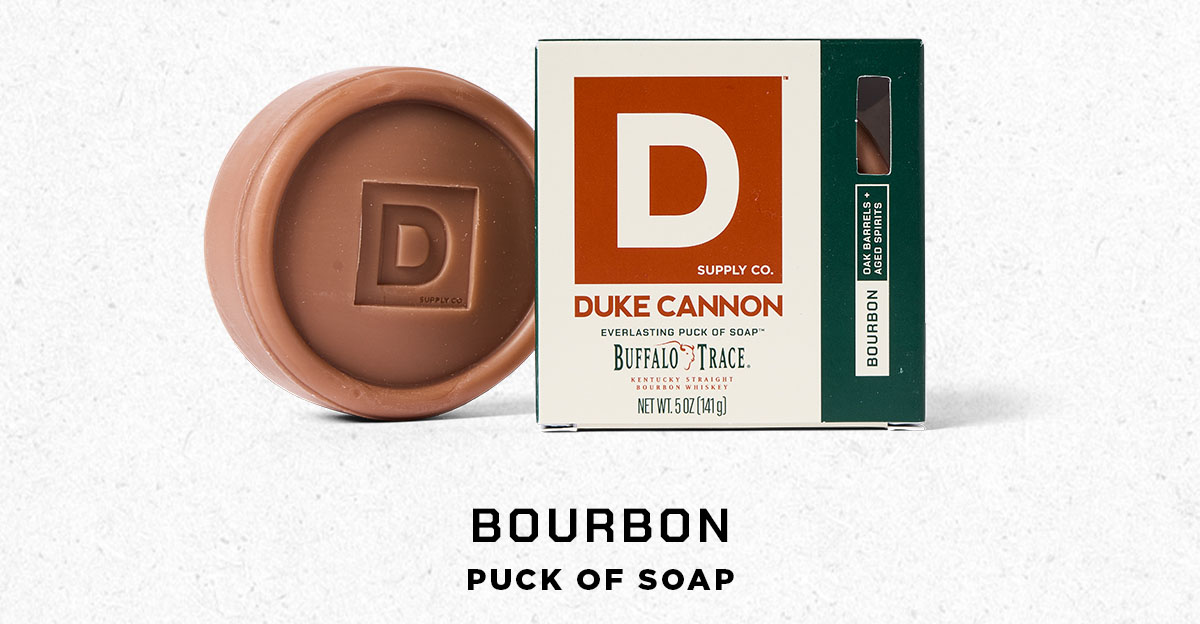 Duke Cannon's Bourbon Trace Puck of Soap.