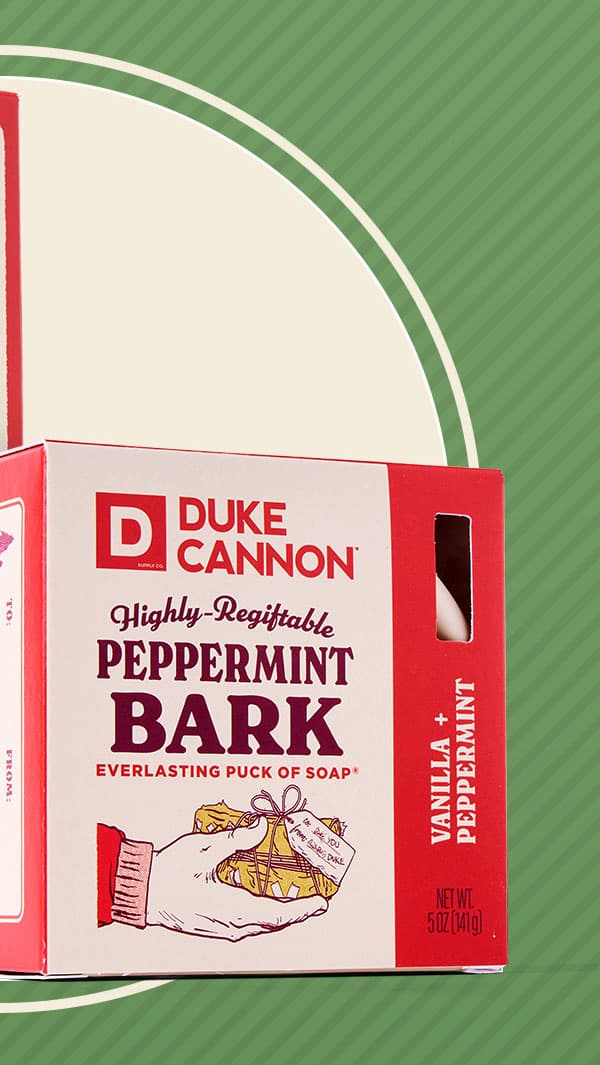 Duke Cannon Highly-Regiftable Peppermint Bark Everlasting Puck of Soap