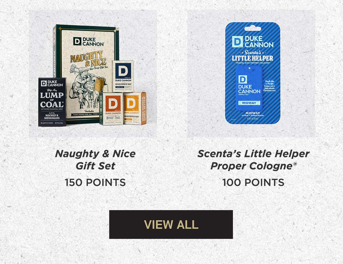 Naughty & Nice Gift Sets (150 Points). Scenta's Little Helper Proper Cologne (100 Points)
