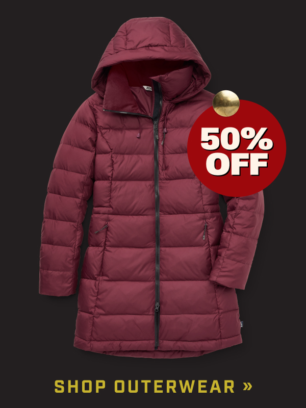 50% OFF SHOP OUTERWEAR >>