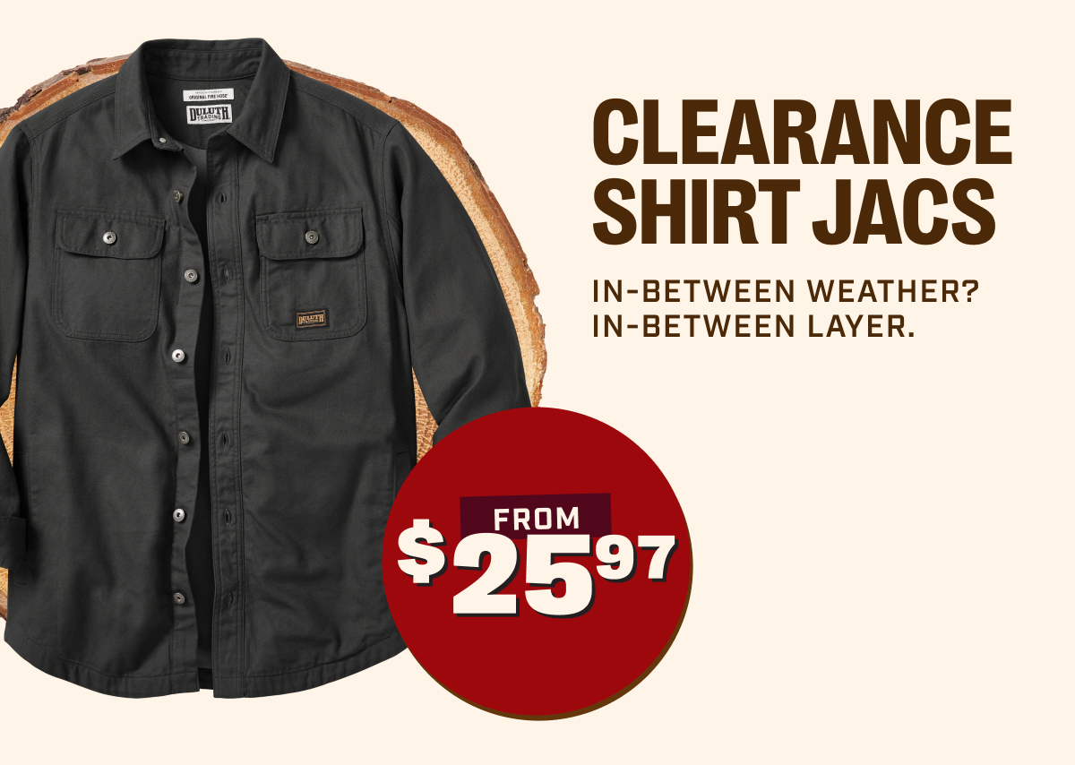 Clearance Shirt Jacs In-Between Weather? In-Between Layer. From $25.97