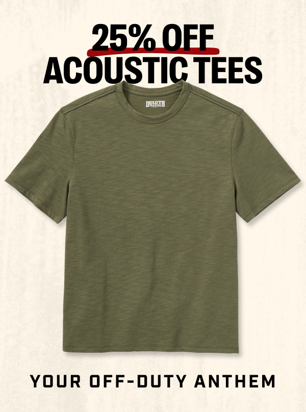 25% OFF Acoustic Tees - Your Off-Duty Anthem