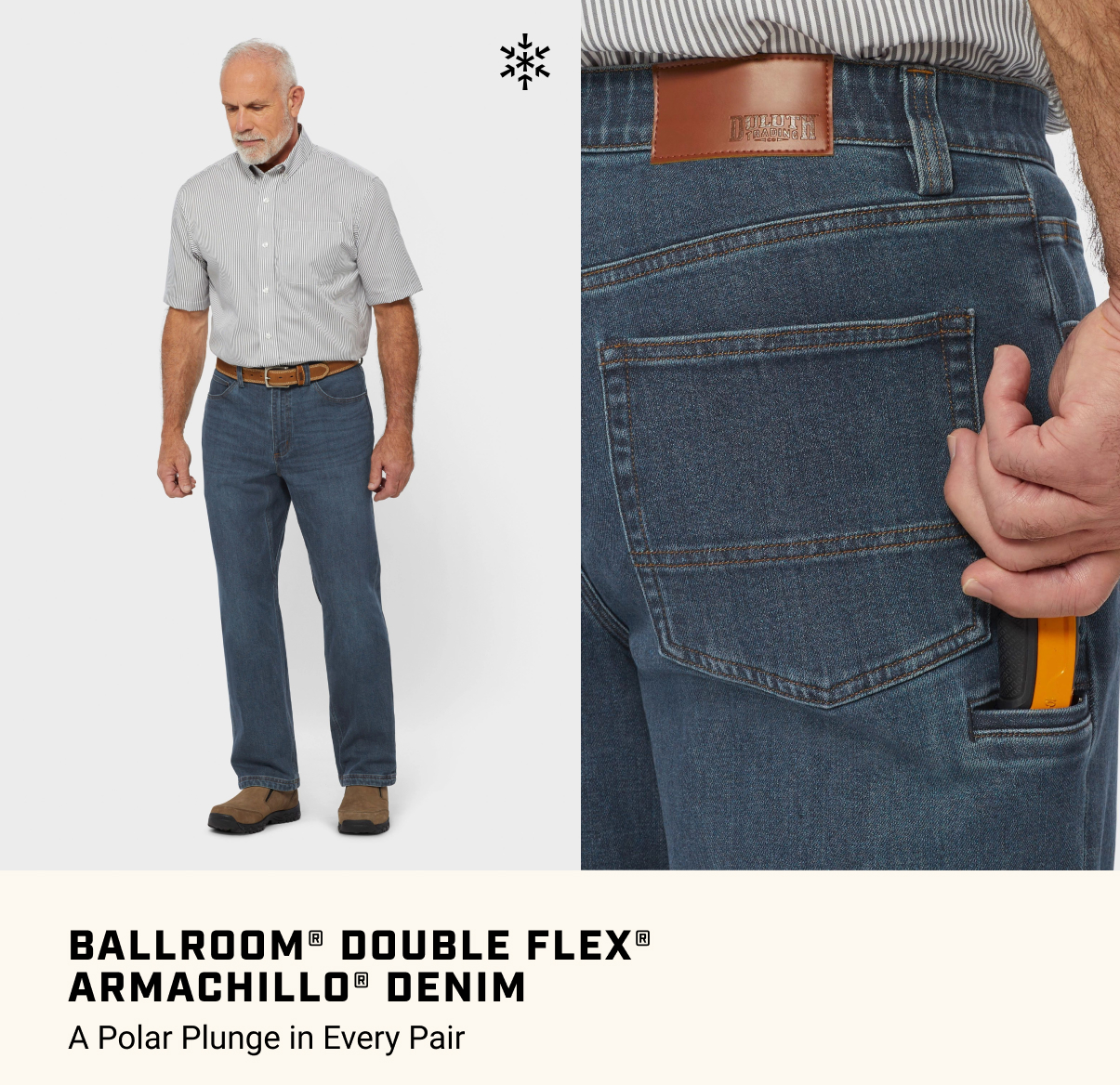 Ballroom Double Flex Armachillo Denim - A Polar Plunge in Every Pair