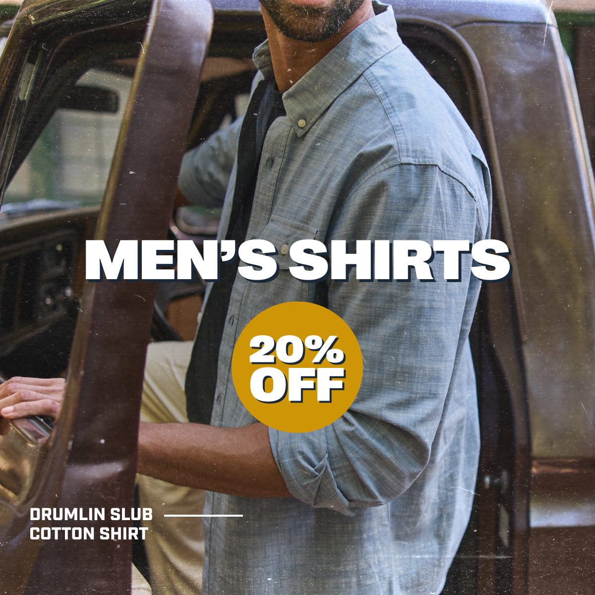 Men's Shirts 20% Off - Drumlin Slub Cotton Shirt