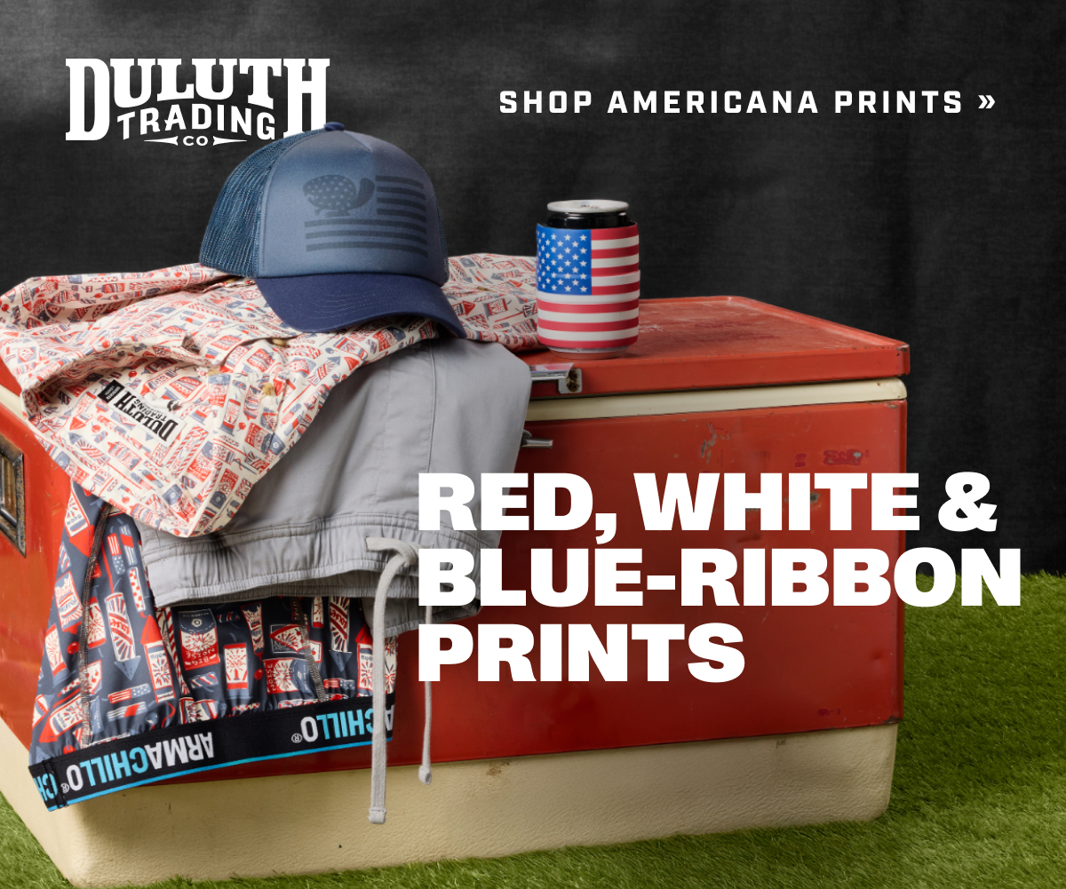 DULUTH TRADING CO - Shop Americana Prints - Red, White & Blue-Ribbon Prints