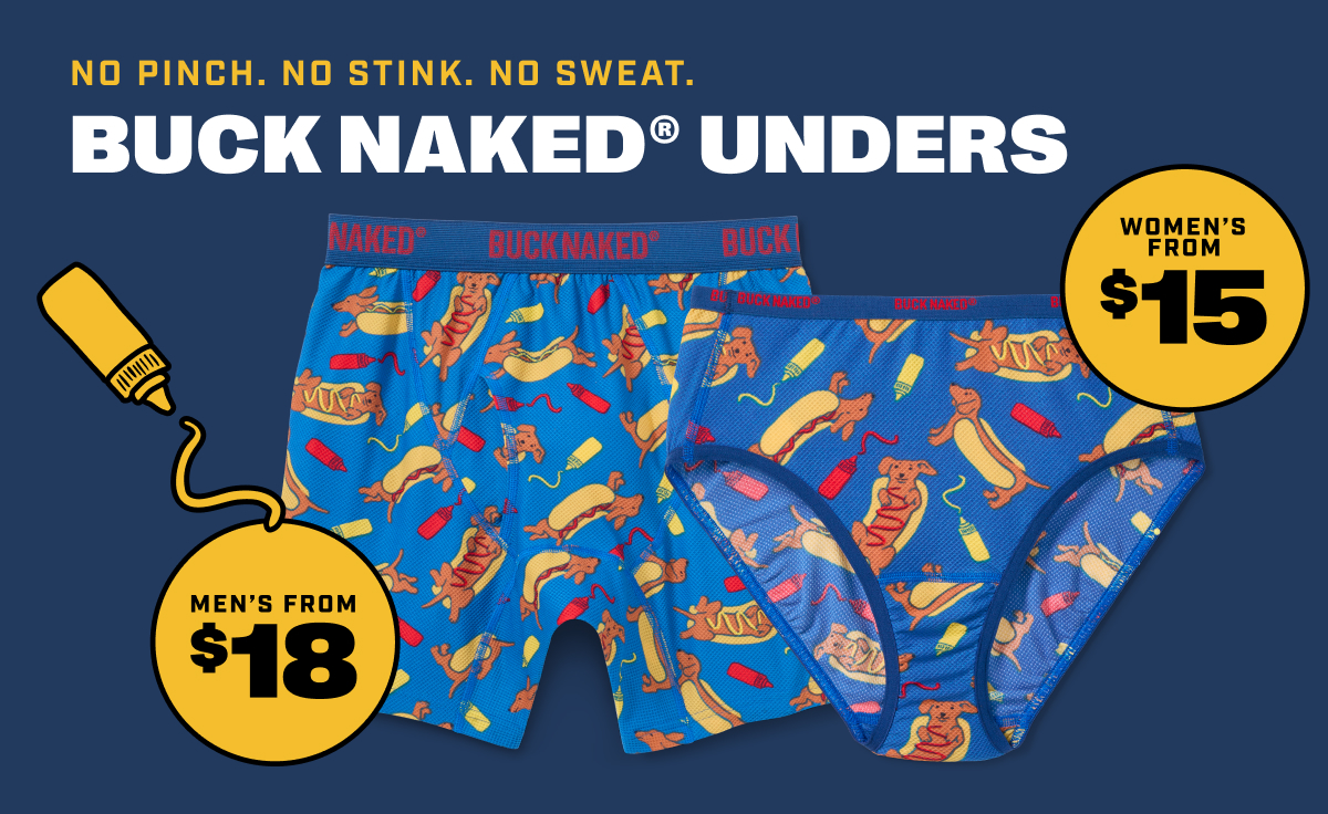 Buck Naked Unders - No Pinch. No Stink. No Sweat. - Men’s From $18 | Women’s From $15