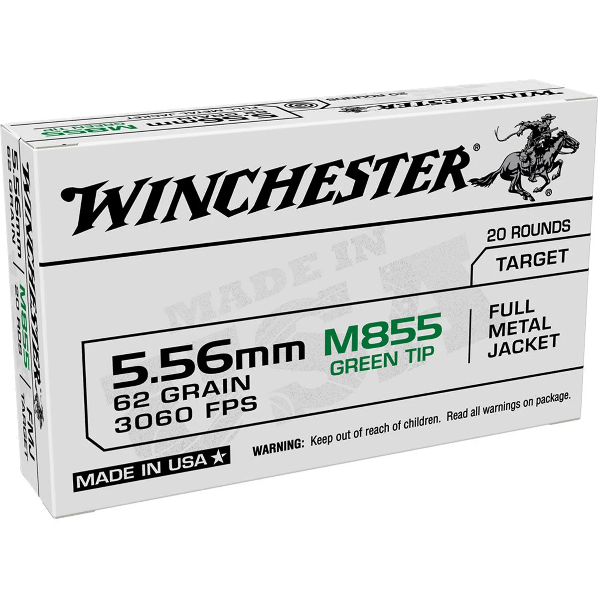 Winchester 5.56MM or 223 FMJ 20 Rounds