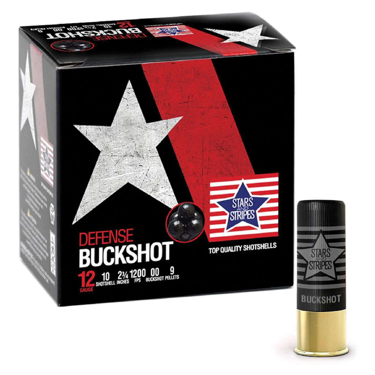 Stars & Stripes 12GA or 20GA 00 Buck Shot Ammo