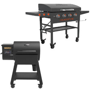 Blackstone 36" Griddle with Hood or Louisiana Grills Black Label Series Pellet Grilli