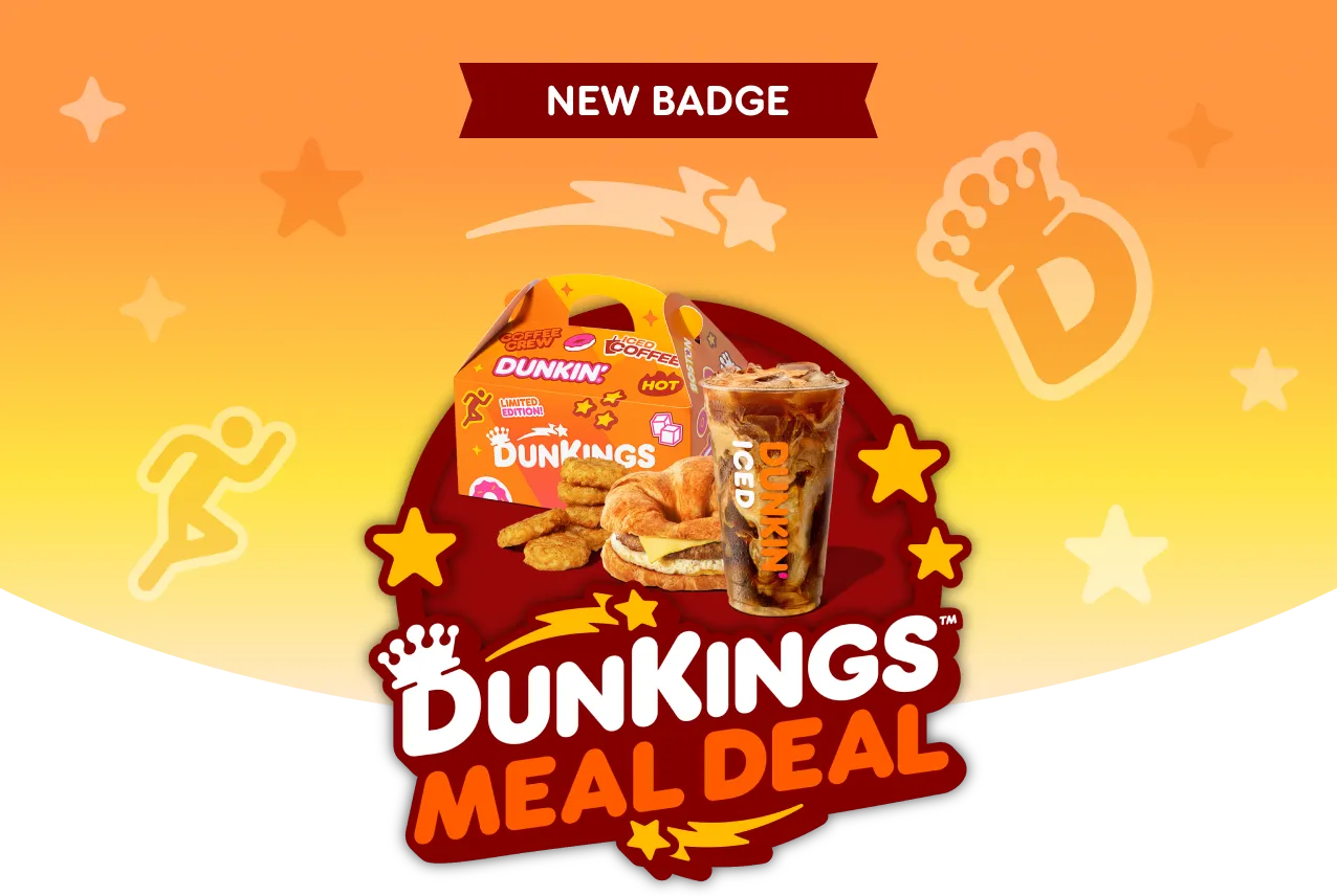 New badge for the DunKings Meal Deal.