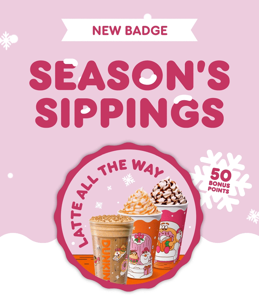 Season s sippings: new badge and 50 bonus points.