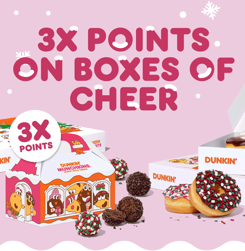 Three times the points on boxes of cheer.