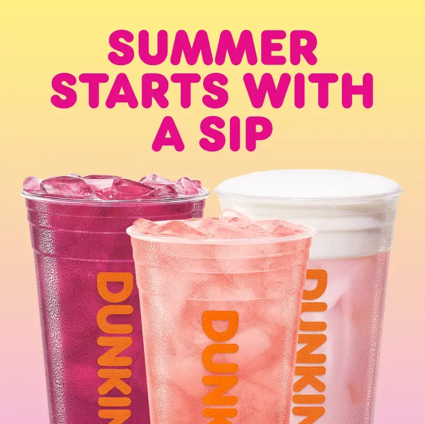 Summer Starts With A Sip. Arrangement of 3 Pink Pineapple Refreshers. Pink Pineapple Green Tea Refresher. Black Cherry Pink Pineapple Lemonade Refresher. Pink Pineapple Black Tea Refresher