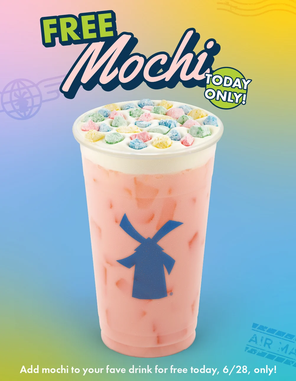 Free Mochi Today Only! | Add mochi to your fave drink for free today, 6/28, only!