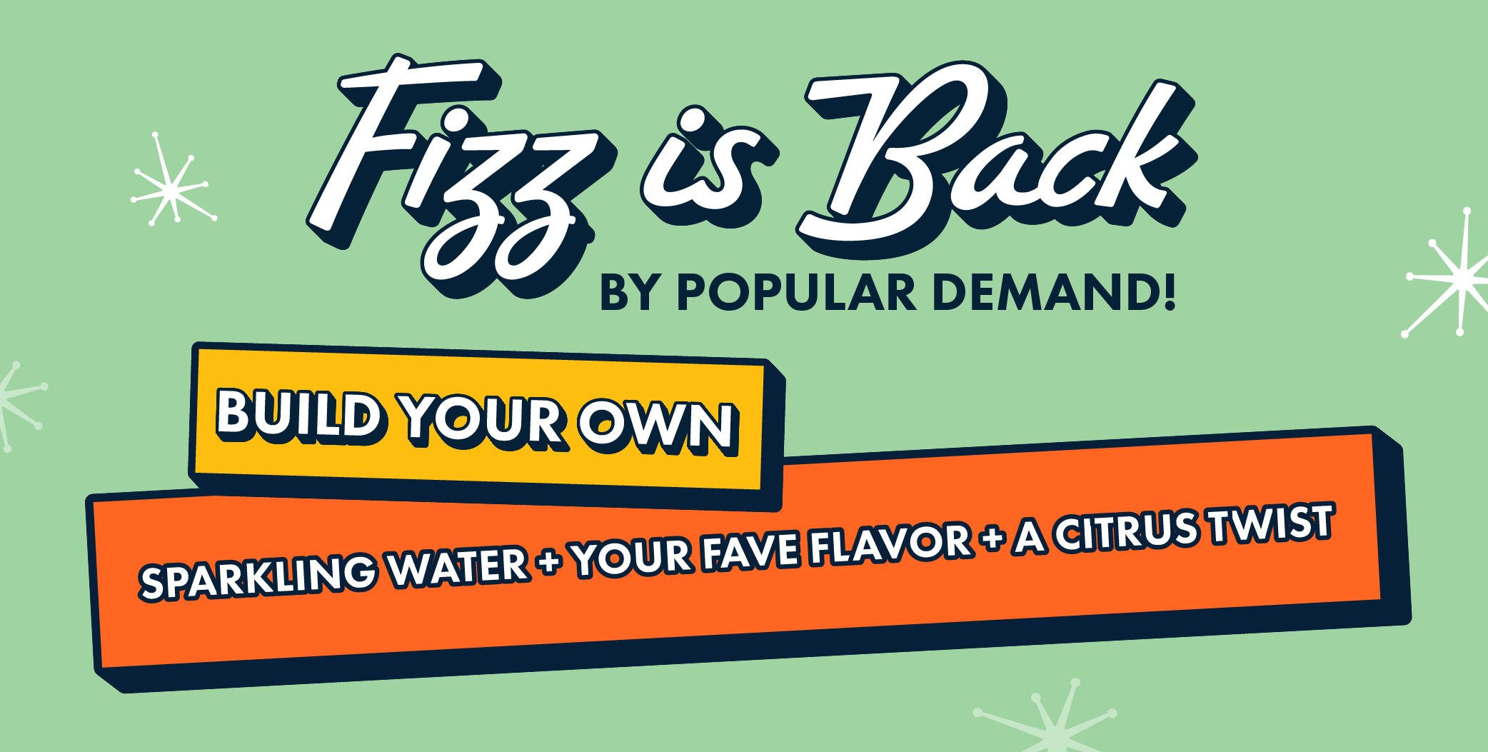 Fizz is Back By Popular Demand! | Build Your Own - Sparkling Water + Your Fave Flavor + A Citrus Twist