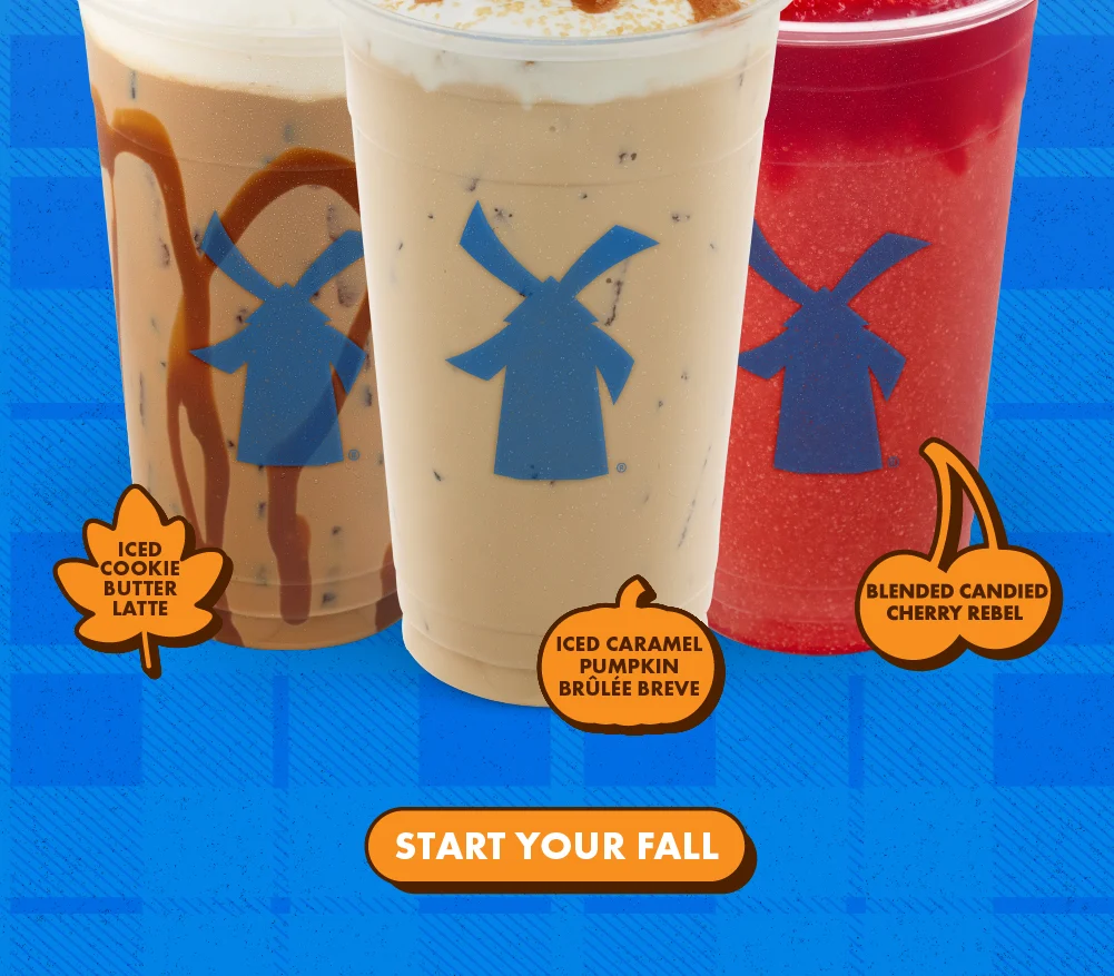 Iced Cookie Butter Latte, Iced Caramel Pumpkin Brûlée Breve, Blended Candied Cherry Rebel | Start Your Fall