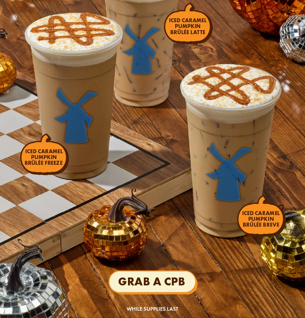 Iced Caramel Pumpkin Brûlée Latte, Iced Caramel Pumpkin Brûlée Freeze, Iced Caramel Pumpkin Brûlée Breve | Grab A CPB | While Supplies Last