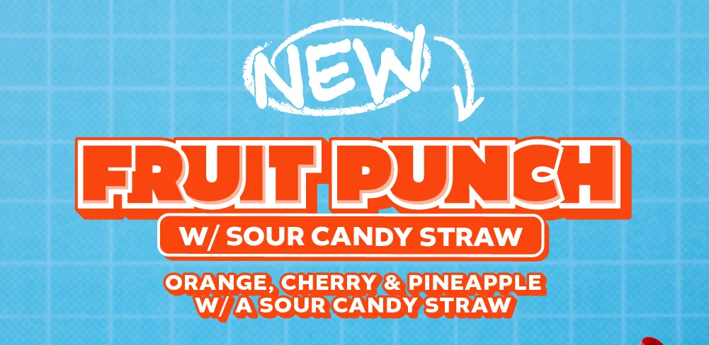 NEW Fruit Punch w/ Sour Candy Straw | Orange, Cherry & Pineapple W/ A Sour Candy Straw